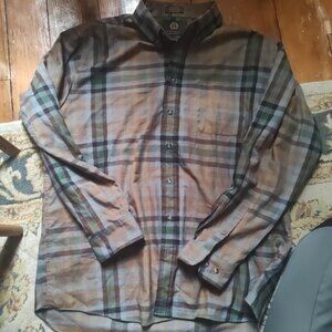 Viyella Shirt Men XL Cotton Wool Blend Plaid Check Shirt Made in Canada